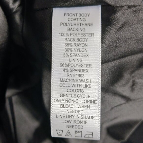 G.I.L.I.  Black Mixed Media Sleeveless Top, Faux Leather, Size 14 Chic Edgy Goth - Picture 12 of 12